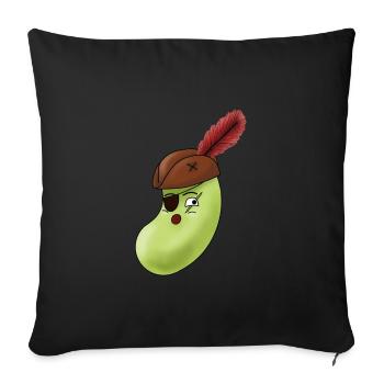 PirateBean - Housse de coussin décorative 45 x 45 cm - noir - Devant
