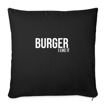 Burger Ich mag Fast Food - Sofakissenbezug 45 x 45 cm - Schwarz - Vorne