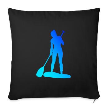 Standup Paddle Standup Paddle Sup Femme - Housse de coussin décorative 45 x 45 cm - noir - Devant