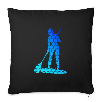 Men's Stand up Paddling Board Standup Paddling - Sofa pillowcase 17,3'' x 17,3'' (45 x 45 cm) - black - Front