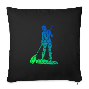 Standup Paddling Stand up Paddling Board Men - Sofa pillowcase 17,3'' x 17,3'' (45 x 45 cm) - black - Front
