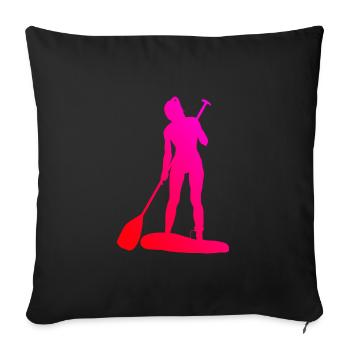 Standup Paddling Standup Paddle Standup Paddleboar - Housse de coussin décorative 45 x 45 cm - noir - Devant