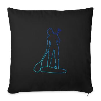 Stand up Paddle Board Sup Hommes Femmes Standup P - Housse de coussin décorative 45 x 45 cm - noir - Devant