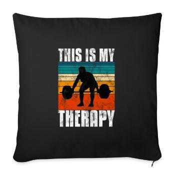 Bodybuilding is my therapy Bpdybuilder GYM Retro - Sofa pillowcase 17,3'' x 17,3'' (45 x 45 cm) - black - Front