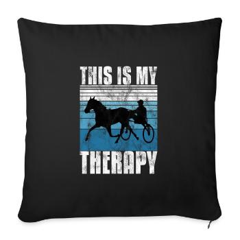Ceci est ma thérapie Trotting Harness Width Retro - Housse de coussin décorative 45 x 45 cm - noir - Devant