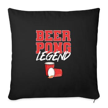 Beerpong Beer Pong Beer Pong Legend - Sofa pillowcase 17,3'' x 17,3'' (45 x 45 cm) - black - Front