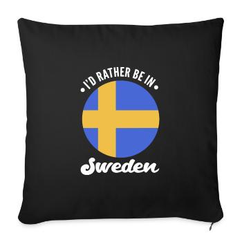 Suède Suédois - Housse de coussin décorative 45 x 45 cm - noir - Devant