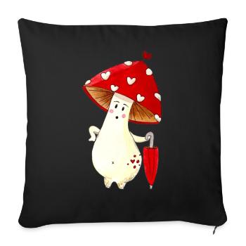 Champi(mi)gnon - Housse de coussin décorative 45 x 45 cm - noir - Devant