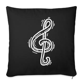 Joyful music note - Sofa pillowcase 17,3'' x 17,3'' (45 x 45 cm) - black - Front