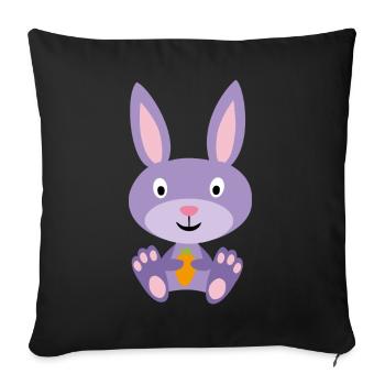 Vêtements et accessoires enfant lapin - Housse de coussin décorative 45 x 45 cm - noir - Devant