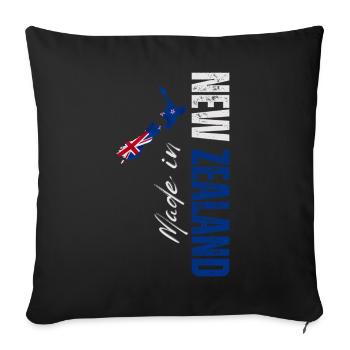 Made in New Zealand, I love New Zealand - Sofa pillowcase 17,3'' x 17,3'' (45 x 45 cm) - black - Front