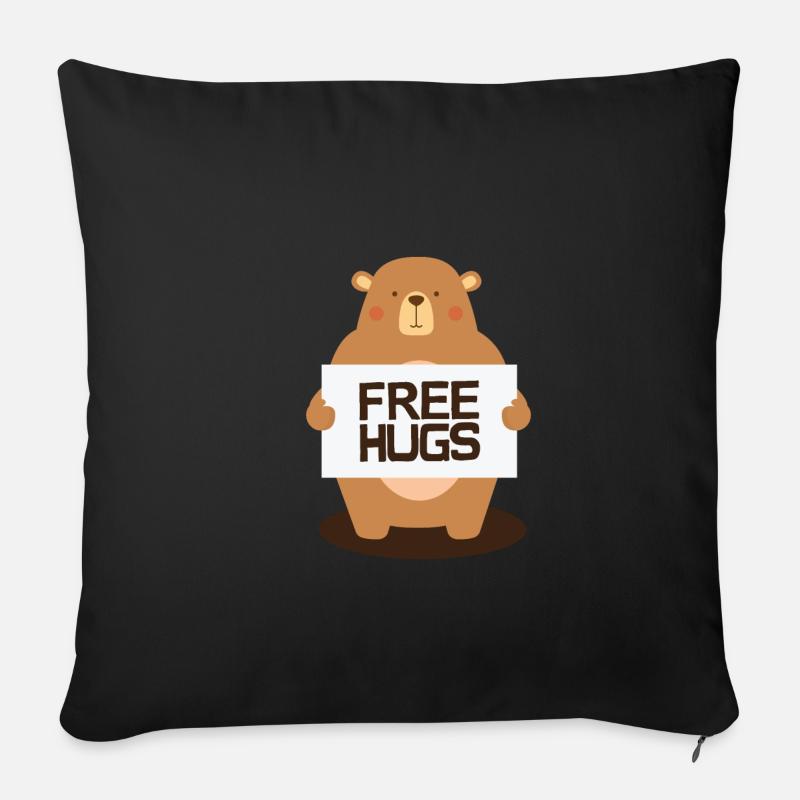 Free Hugs Bär - Sofakissenbezug 45 x 45 cm - Schwarz