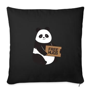 Free Hugs Panda - Housse de coussin décorative 45 x 45 cm - noir - Devant
