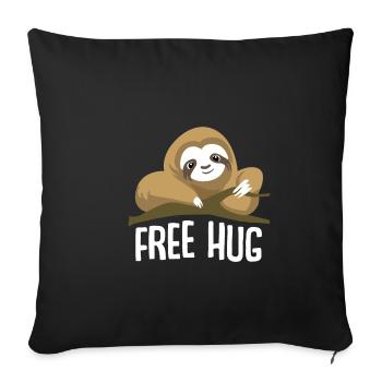 Étreindre paresseux - Housse de coussin décorative 45 x 45 cm - noir - Devant