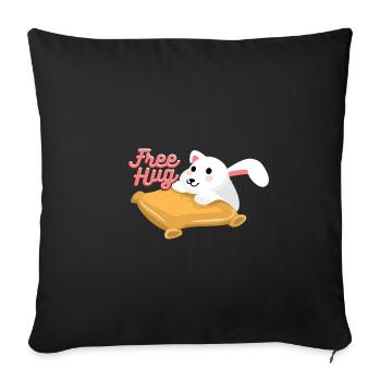Lièvre étreinte - Housse de coussin décorative 45 x 45 cm - noir - Devant