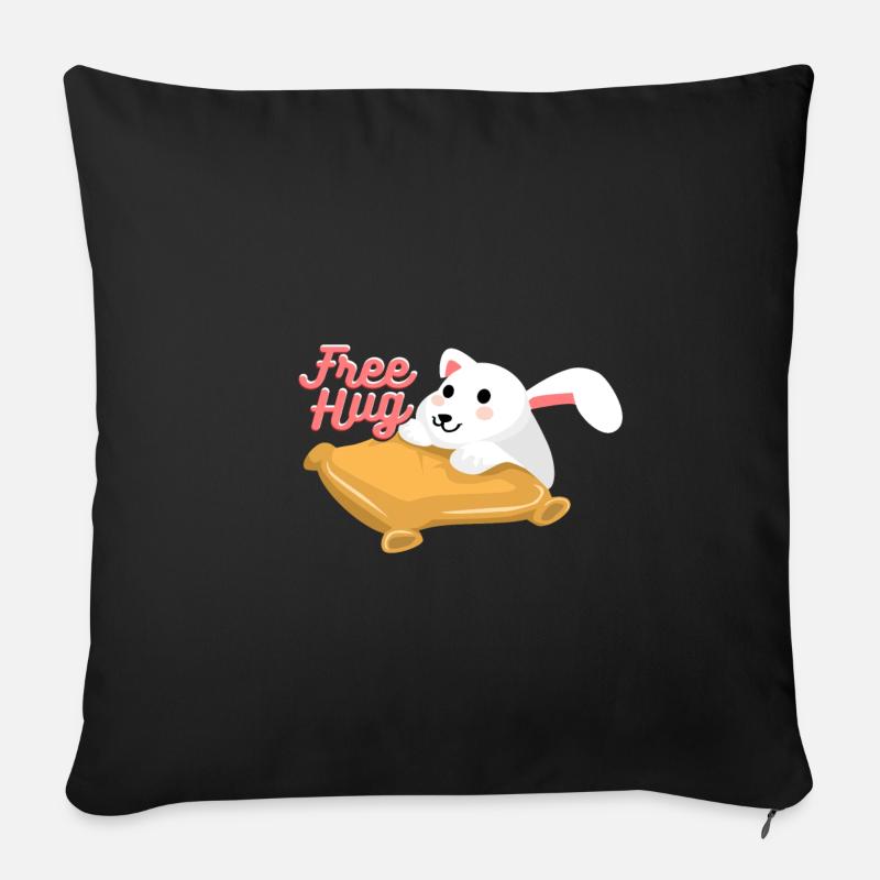 Umarmung Hase - Sofakissenbezug 45 x 45 cm - Schwarz