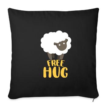 Étreinte mouton - Housse de coussin décorative 45 x 45 cm - noir - Devant