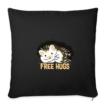 Étreinte du hérisson - Housse de coussin décorative 45 x 45 cm - noir - Devant
