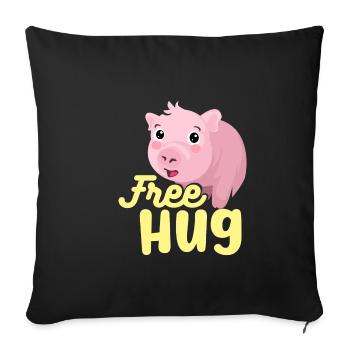 Étrillation porcelet - Housse de coussin décorative 45 x 45 cm - noir - Devant