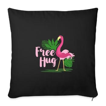 Embrace Flamingo - Sofa pillowcase 17,3'' x 17,3'' (45 x 45 cm) - black - Front