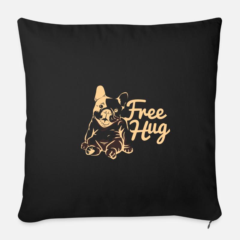 Bouledogue bouledogue - Housse de coussin décorative 45 x 45 cm - noir