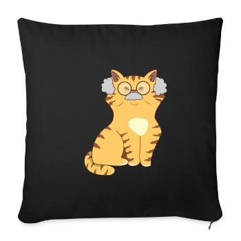 Chats Grand-père - Housse de coussin décorative 45 x 45 cm - noir - Devant