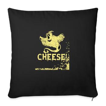 Vintage Spooky Ghost Cheese - Sofa pillowcase 17,3'' x 17,3'' (45 x 45 cm) - black - Front