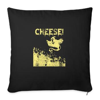 Halloween Ghost Cheese - Sofa pillowcase 17,3'' x 17,3'' (45 x 45 cm) - black - Front