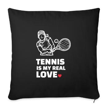 J’adore le tennis - Housse de coussin décorative 45 x 45 cm - noir - Devant