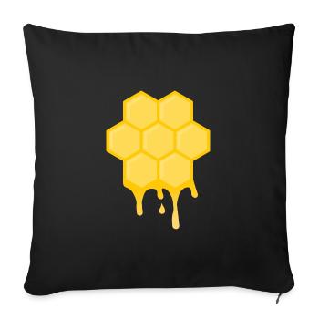 Peignes de miel - Housse de coussin décorative 45 x 45 cm - noir - Devant
