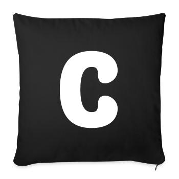C - Sofakissenbezug 45 x 45 cm - Schwarz - Vorne