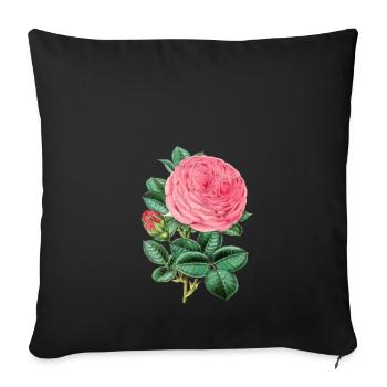 Rosen-Anlage - Sofakissenbezug 45 x 45 cm - Schwarz - Vorne