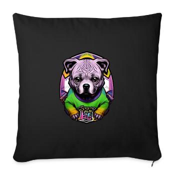Chihuahua Chien Coloré Japonais - Housse de coussin décorative 45 x 45 cm - noir - Devant