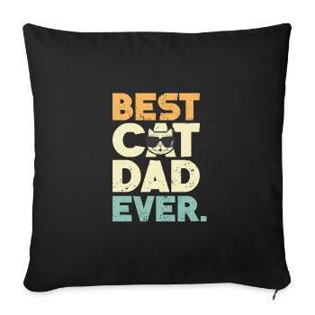 Katze Katzenpapa Katzenbesitzer Cat Dad Geschenk - Sofakissenbezug 45 x 45 cm - Schwarz - Vorne