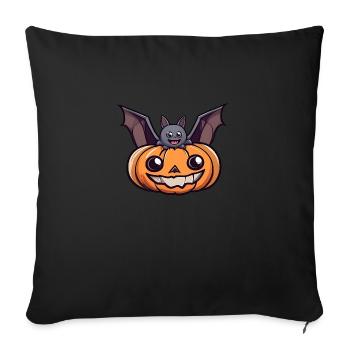 Halloween Pumpkin Bat - Sofa pillowcase 17,3'' x 17,3'' (45 x 45 cm) - black - Front