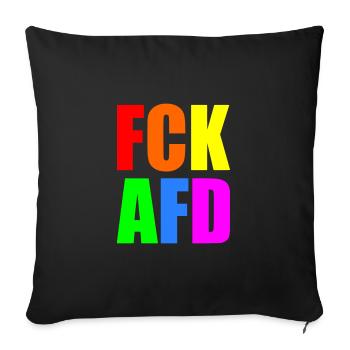 Fck afd - Sofakissenbezug 45 x 45 cm - Schwarz - Vorne