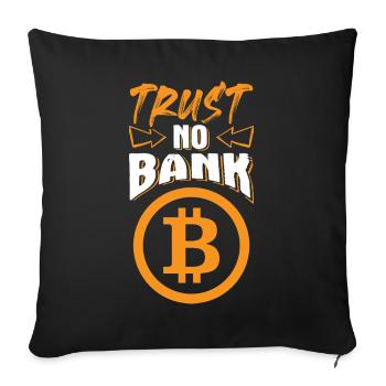bank bitcoin - Sofa pillowcase 17,3'' x 17,3'' (45 x 45 cm) - black - Front