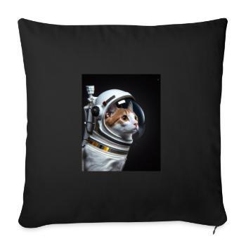 Chat comme astronaute - Housse de coussin décorative 45 x 45 cm - noir - Devant