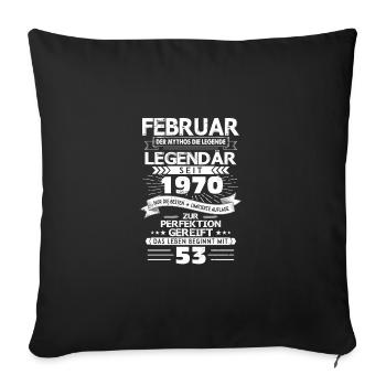 53. Geburtstag März Jahrgang 1970 Geschenkidee - Sofakissenbezug 45 x 45 cm - Schwarz - Vorne