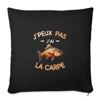 I can't I have carp - Sofa pillowcase 17,3'' x 17,3'' (45 x 45 cm) - black - Front