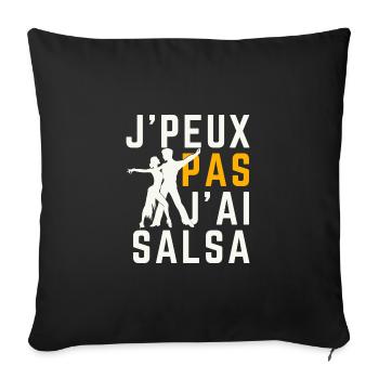 Ich kann keine Salsa - Sofakissenbezug 45 x 45 cm - Schwarz - Vorne