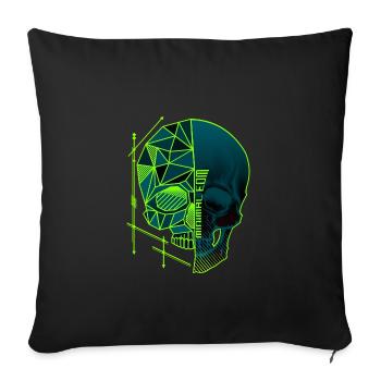 Minimal EDM Skull Polygon - Sofakissenbezug 45 x 45 cm - Schwarz - Vorne