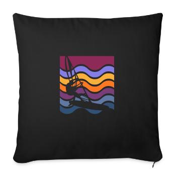 Surf Plage Surf Surf Été Amoureux de la mer - Housse de coussin décorative 45 x 45 cm - noir - Devant