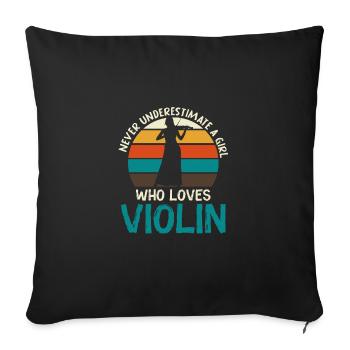 Violin Violinist Orchestra Lovers of classical music - Sofa pillowcase 17,3'' x 17,3'' (45 x 45 cm) - black - Front