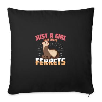 Ferret Cute Animal Ferret Lover - Sofa pillowcase 17,3'' x 17,3'' (45 x 45 cm) - black - Front