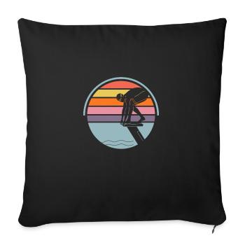 Swimming Sports Swimming pool Swimmers Swimming Lie - Sofa pillowcase 17,3'' x 17,3'' (45 x 45 cm) - black - Front