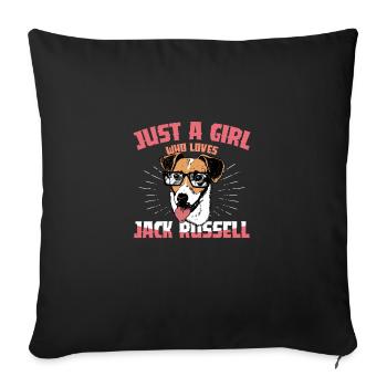 Just A Girl Who Loves Jack Russell Pup Dog Love - Sofa pillowcase 17,3'' x 17,3'' (45 x 45 cm) - black - Front