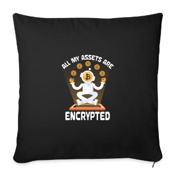 Tous mes actifs sont cryptés Crypt - Housse de coussin décorative 45 x 45 cm - noir - Devant