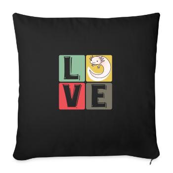 Funny Axolotl Cute Kawaii Animal Fun Liebhab - Sofa pillowcase 17,3'' x 17,3'' (45 x 45 cm) - black - Front