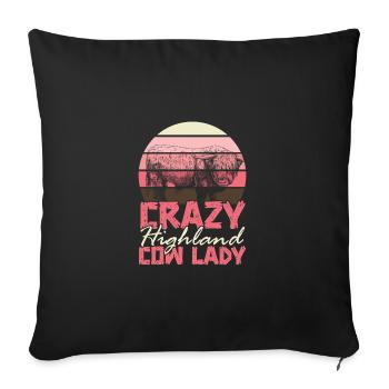 Drôle de vache highland scottish cute cattle sp - Housse de coussin décorative 45 x 45 cm - noir - Devant